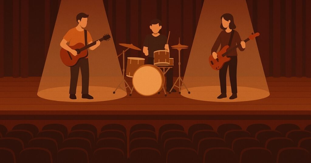 A band performing on stage to an empty audience — symbolizing the feeling of being overlooked by those closest to you