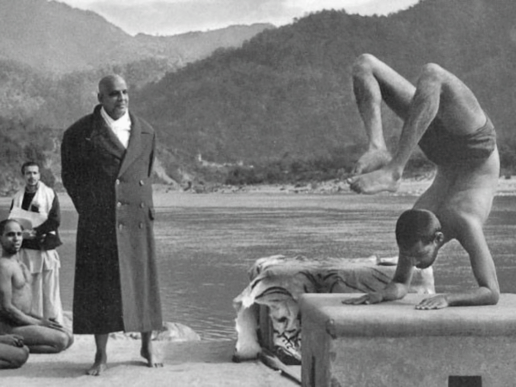 Swami Sivanada Teaching Yoga by the Holy Mother Ganga