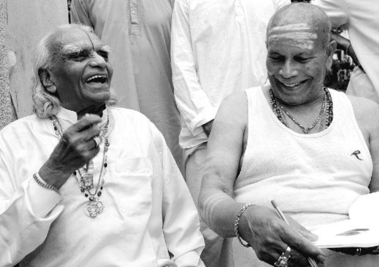 B.K.S. Iyengar and K. Pattabhi Jois, two key figures in the history of modern yoga