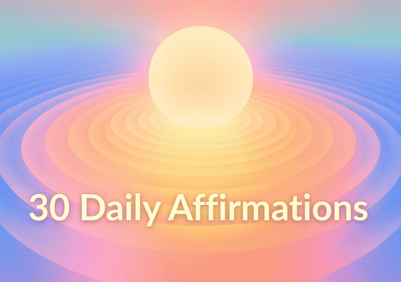 Bright glowing sun with radiating waves in pastel colors representing positive energy for daily affirmations